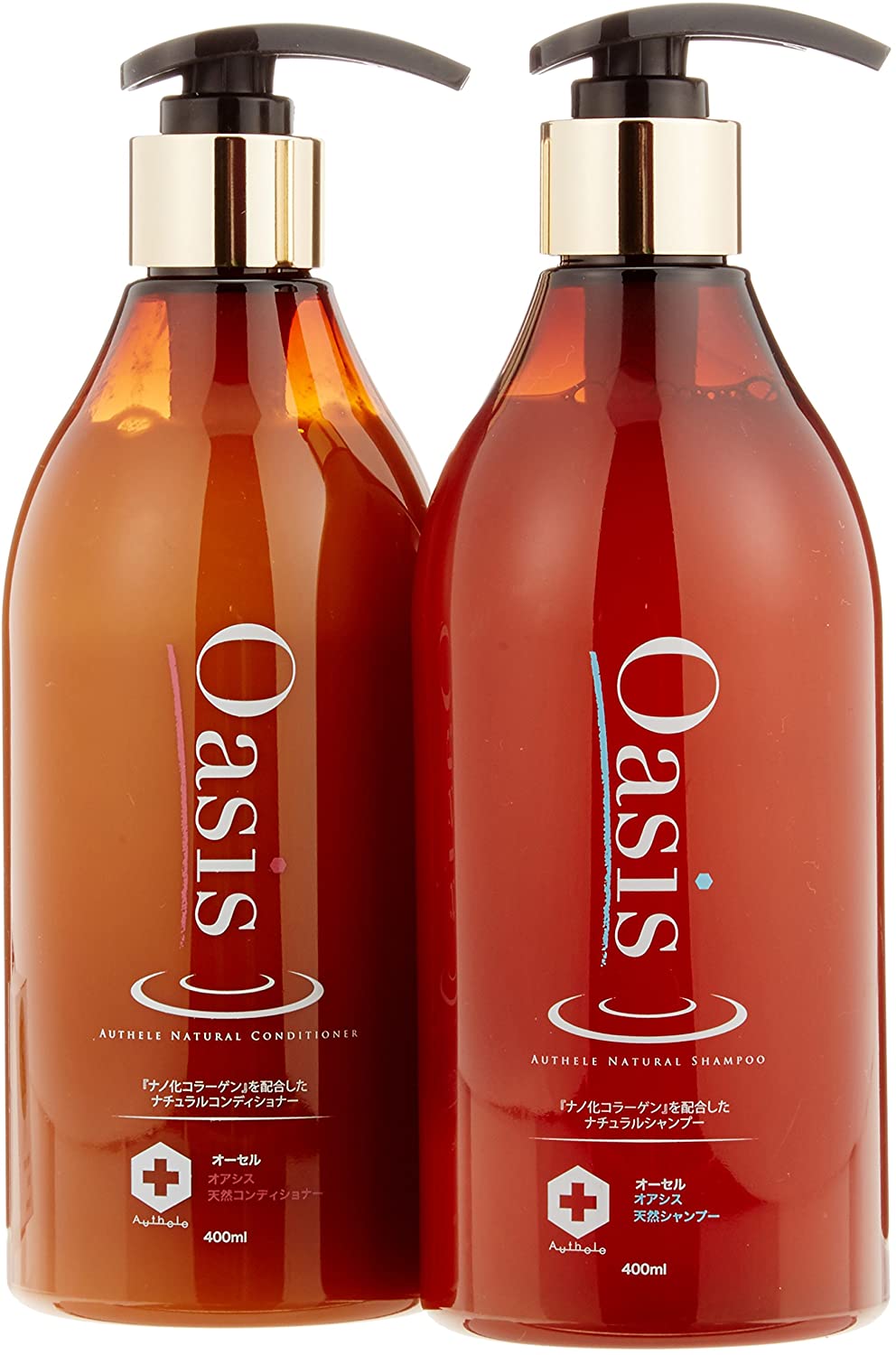 オーセル Oasis(オアシス) 天然シャンプー&コンディショナーセット 各 400ml