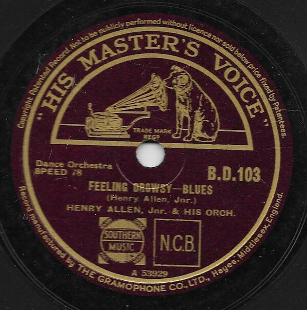 【中古】英78RPM/SP Henry Red Allen And His Orche Feeling Drowsy / Break It Down BD103 HIS MAATERS VOICE /00500