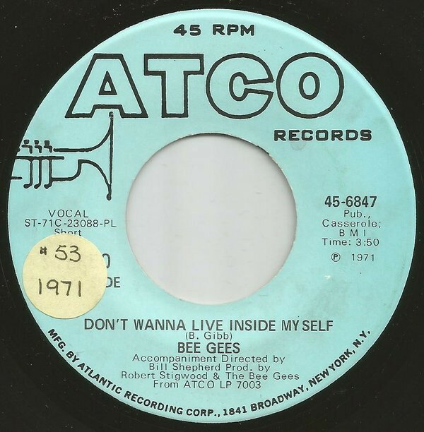 Artist Name: J - 【中古】7” Bee Gees Dont Wanna Live Inside Myself 456847 ATCO Records /00080