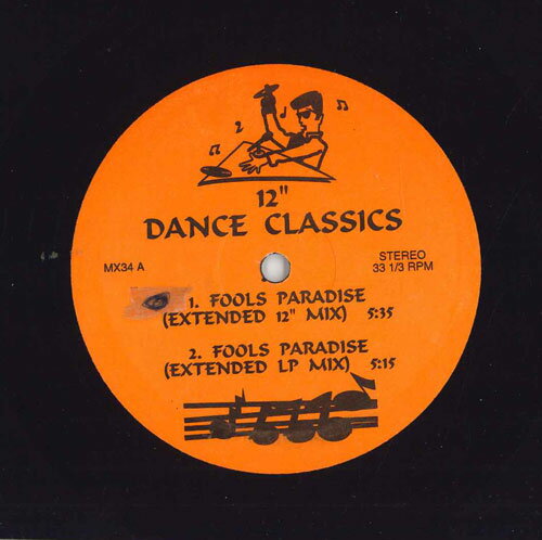 Artist Name: R - 【中古】12” Melissa MORGAN Fools PARADISE MX34 12” DANCE CLASSICS /00250