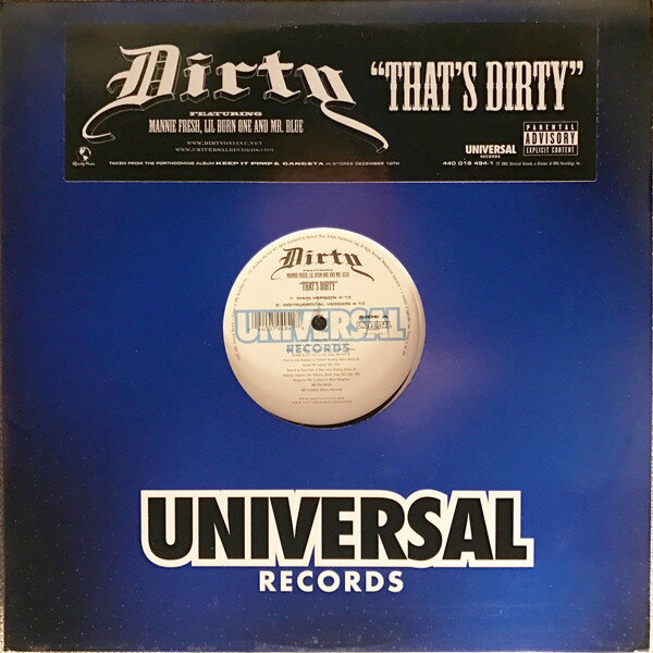 【中古】米12” Dirty, Mannie Fresh, Lil Burn Thats Dirty 4400194941DJ Universal Records /00250