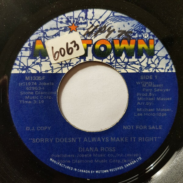 쥳ɥƥ ŷԾŹ㤨֡š۲7 Diana Ross Sorry Doesnt Always Make It Right M1335F Motown /00080פβǤʤ858ߤˤʤޤ