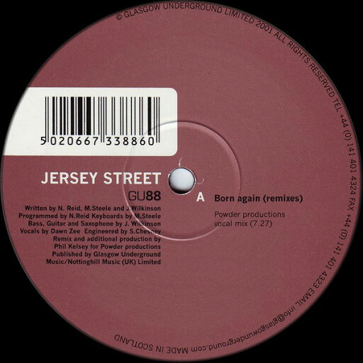 【中古】英12” Jersey Street Born Again (Remixes) GU88 Glasgow Underground /00250 【中古】英12” Jersey Street Born Again (Remixes) GU88 Glasgow Underground /00250
