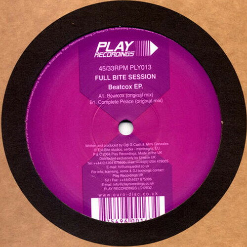 【中古】英12” Full Bite Session Beatcox EP. PLY013 Play Recordings /00250