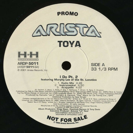 【中古】米12” Toya I Do!! Pt. 2 ARDP5011 Arista /00250 【中古】米12” Toya I Do!! Pt. 2 ARDP5011 Arista /00250
