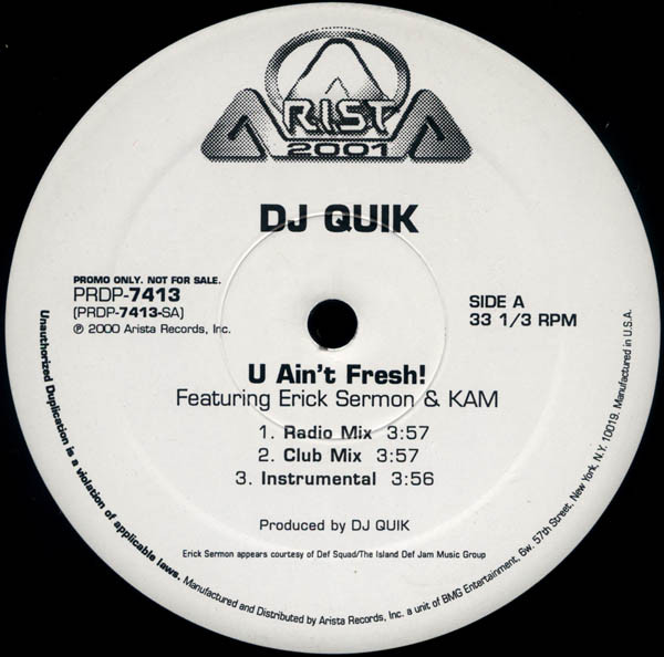 ・アーティスト DJ Quik ・タイトル U Ain't Fresh! / Speak On It ・レーベル・型番 Arista PRDP7413 ・フォーマット 12" ・コンディション(盤) 良い (VG+) ・コンディション(ジャケット) プレインカバー（元ジャケット／カバー無し） ・コンディション(帯) オビなし ・特記事項 【ハイプステッカー】 サンプル画像です。実際の商品の画像ではありません 商品写真はバーコード/カタログ番号に対応したサンプル画像ですので、お送りする商品の画像ではありません。帯やライナーなどの付属品は、特記事項に記載されている場合のみ含まれます。プロモやカラーレコードなどの仕様についても、該当する場合のみ特記事項に記載しています。 【ご購入前に必ずご確認ください】 ・本店サイト(www.recordcity.jp)とは価格、送料が違います ・本店サイト、その他支店のオーダーとは同梱発送できません ・注文確定後に別の注文を頂いた場合、注文同士の同梱は致しかねます。 ・別倉庫から発送しているため、店頭受け渡しは対応しておりません ・一部商品は他の通販サイトでも販売しているため、ご注文のタイミングによっては商品のご用意ができない場合がございます。 ・土日祝日はお休みです 金曜・祝前日9時以降のご連絡またはご入金は、返答または発送が週明け・祝日明けに順次対応となります。 ・ご購入後のキャンセル不可 ご購入後のキャンセルはいかなる理由においてもお受けできません。ご了承の上、ご購入くださいませ。 ・日本郵便(ゆうパック/ゆうメール)によるお届けになります。 ・中古品であることをご理解ください 当ストアでは中古商品を主に販売しております。中古品であることをご理解の上ご購入ください。また、一部商品はRecordCityオンラインストアで試聴可能です。 ・返品について お客様のご都合による返品は一切承っておりません。 表記の内容と実際の商品に相違がある場合、また針飛び等で返品・返金をご希望される場合は、商品の到着後1週間以内にご連絡ください。商品の返送をこちらで確認後、キャンセル・返金を行います。 コンディションVG以下の商品は返品できません。プレイに影響のない表面のこすれ傷、プレス起因のノイズ盤は返品の対象外です。 【コンディション表記】 ・ほぼ新品(M-)(Like New) 完全な新品。未使用。当店ではほぼ使用しません ・非常に良い(EX)(Excellent) 中古盤として美品な状態。わずかな経年を感じるものの傷みを感じさせない、当店基準で最高の状態 ・良い(VG+)(Very Good Plus) 丁寧に扱われた中古品で、軽い使用感がみられる。 ・可(VG)(Acceptable) 使い込まれた中古品で、「良い」よりもさらに使用感がみられる。 ・悪い(VG-)(Bad) 状態が悪いアイテム。使用の保障はなく、再生不可、針飛び、目立つノイズがあるかもしれない。状態によるクレーム不可。返品不可。 ・非常に悪い(G)(Very Bad) 「悪い」よりさらに状態が悪いアイテム。使用の保障はなく、再生不可、針飛び、目立つノイズがあるかもしれない。状態によるクレーム不可。返品不可。 ・ジャンク(Fair)(Junk/Fair) 割れている、反っている、水ダメージがある、カビ、ジャケットが分離している、ひどい書き込み、ひどい擦れなど最低の状態。使用の保障はなく、再生不可、針飛び、目立つノイズがあるかもしれない。状態によるクレーム不可。返品不可。 ・ジャンク(Poor)(Junk/Poor) 割れている、反っている、水ダメージがある、カビ、ジャケットが分離している、ひどい書き込み、ひどい擦れなど最低の状態。使用の保障はなく、再生不可、針飛び、目立つノイズがあるかもしれない。状態によるクレーム不可。返品不可。
