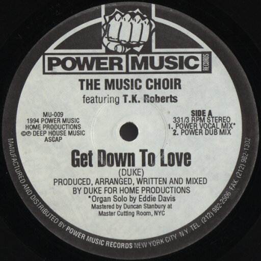 【中古】米12” Music Choir, T.k. Roberts Get Down To Love MU009 POWER MUSIC /00250 【中古】米12” Music Choir, T.k. Roberts Get Down To Love MU009 POWER MUSIC /00250