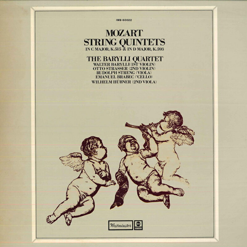 【中古】LP バリリ四重奏団 モーツァルト:弦楽五重奏曲 ハ長調 K.515/弦楽五重奏曲 IWB60022 WESTMINSTER /00260