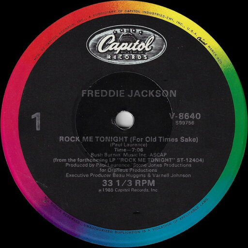 【中古】米12” Freddie Jackson Rock Me Tonight (For Old Times Sake) V8640 Capitol Records /00250 【中古】米12” Freddie Jackson Rock Me Tonight (For Old Times Sake) V8640 Capitol Records /00250