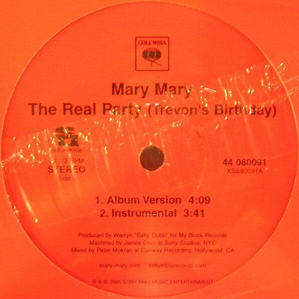 【中古】米12” Mary Mary The Real Party (Trevons Birthday) 44080091 Sony Urban Music /00250