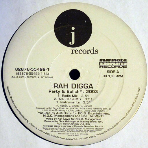 【中古】米12” Rah Digga Party & Bullsh*t 2003 82876554991 J Records /00250 【中古】米12” Rah Digga Party & Bullsh*t 2003 82876554991 J Records /00250