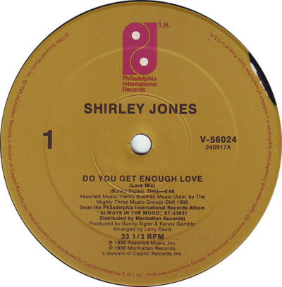 【中古】米12” Shirley Jones Do You Get Enough Love V56024 Philadelphia Interna /00250