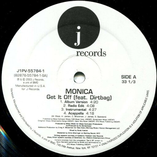 【中古】米12” Monica Get It Off / Knock Knock J1PV557841 J Records /00250 【中古】米12” Monica Get It Off / Knock Knock J1PV557841 J Records /00250