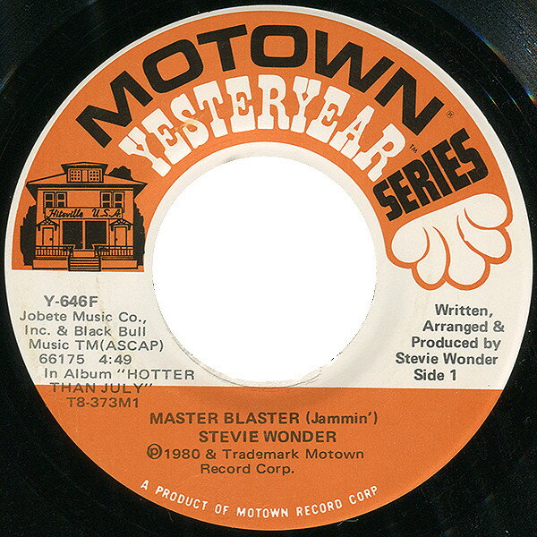 【中古】米7” Stevie Wonder Master Blaster (Jammin) Y646F Motown /00080
