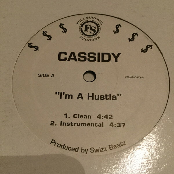 ・アーティスト Cassidy ・タイトル I'm A Hustla ・レーベル・型番 Full Surface Records KMJRC03 ・フォーマット 12" ・コンディション(盤) 良い (VG+) ・コンディション(ジャケット...