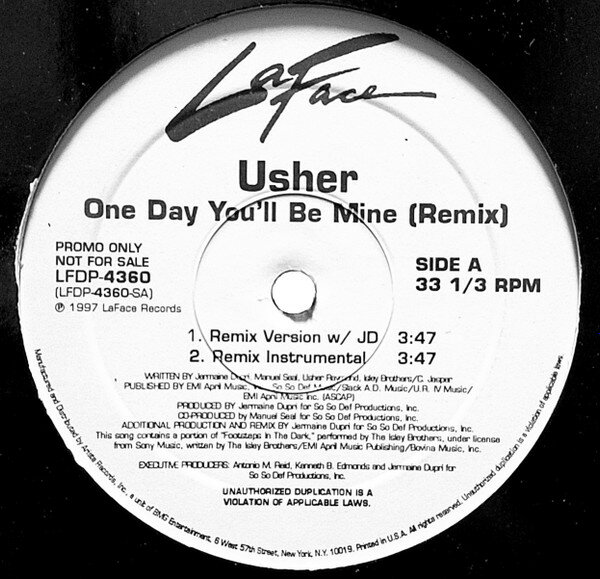 쥳ɥƥ ŷԾŹ㤨֡š12 Usher One Day Youll Be Mine (Remix LFDP4360 LaFace Records /00250פβǤʤ605ߤˤʤޤ