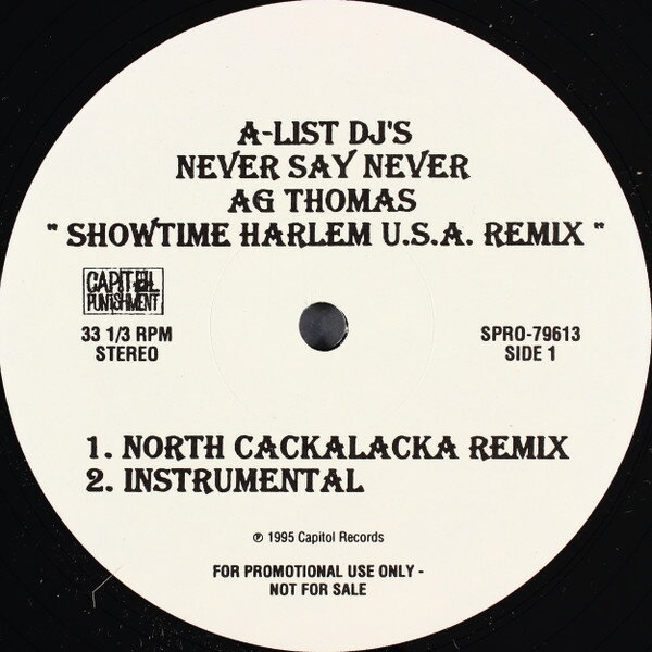 【中古】米12” A.G. Thomas Never Say Never (Showtime Harlem U.S.A. Remix) SPRO79613 Capitol Records /00250