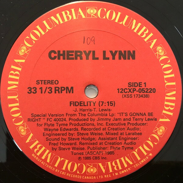 ・アーティスト Cheryl Lynn ・タイトル Fidelity ・レーベル・型番 Columbia 12CXP05220 ・フォーマット 12" ・コンディション(盤) 良い (VG+) ・コンディション(ジャケット) プレインカバー...