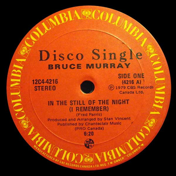 【中古】加12” Bruce Murray In The Still Of The Night (I Remember) 12C44216 Columbia /00250