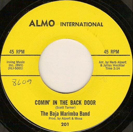 【中古】米7” Baja Marimba Band Comin In The Back Door 201 Almo International /00080 【中古】米7” Baja Marimba Band Comin In The Back Door 201 Almo International /00080