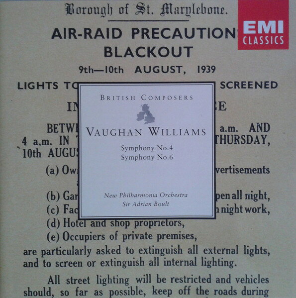 【中古】独CD Ralph Vaughan Williams - Sir A Symphony No.4 In F Minor / Symphony No.6 In E Minor ..