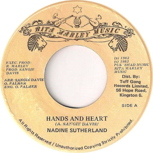 【中古】ジャマイカ7” Nadine Sutherland Hands And Heart NONE Rita Marley Music /00080 【中古】ジャマイカ7” Nadine Sutherland Hands And Heart NONE Rita Marley Music /00080