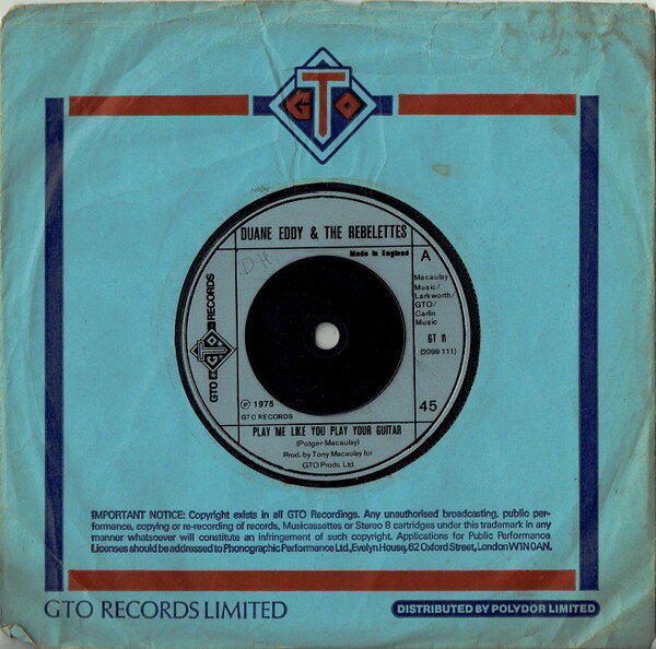 【中古】英7” Duane Eddy &amp; The Rebelettes / Play Me Like You Play Your Guitar / Blue Montana ..