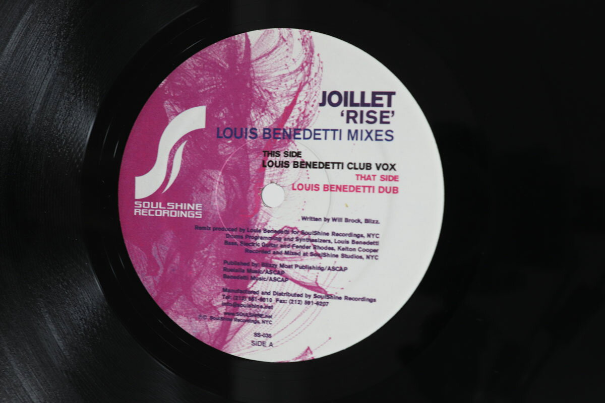12” Joillet Rise (Louis Benedetti Mixes) SS035 SoulShine /00250
