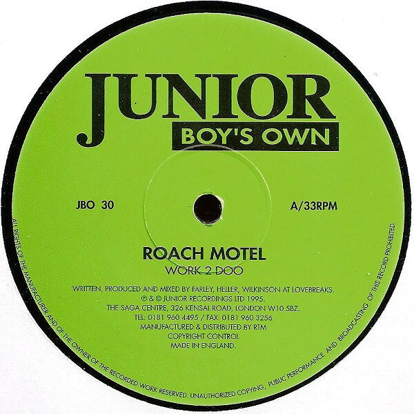 【中古】12” Roach Motel Work 2 Doo JBO30 Junior Boys Own /00250