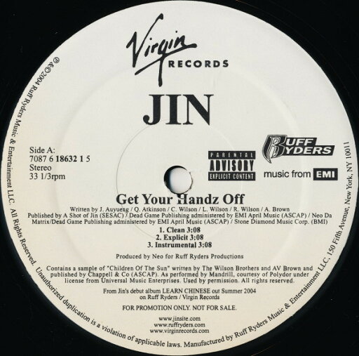 【中古】米12” Jin Get Your Handz Off / I Gotta Love 708761863215 Virgin, Ruff Ryders /00250 【中古】米12” Jin Get Your Handz Off / I Gotta Love 708761863215 Virgin, Ruff Ryders /00250