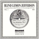 【中古】CD Blind Lemon Jefferson Complete Recorded Works In Chronological Order Volu...