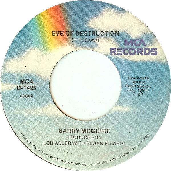 【中古】米7” Barry McGuire Eve Of Destruction / Child Of Our Times MCAD1425 MCA Records /00080