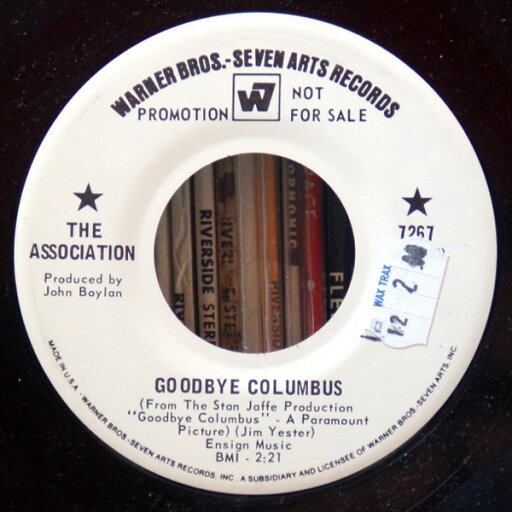 【中古】米7” Association Goodbye Columbus 7267PROMO Warner Bros. - Seven Arts Records /00080 【中古】米7” Association Goodbye Columbus 7267PROMO Warner Bros. - Seven Arts Records /00080