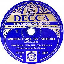 【中古】英78RPM/SP Ambrose & His Orchestra America I Love You/A Pair Of Silver Wings F7877 Decca /00500