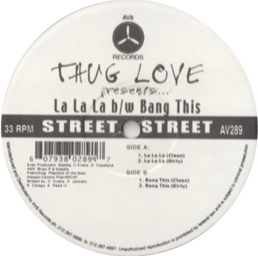 【中古】米12” Thug Love La La La / Bang This AV289 AV8 Records /00250 【中古】米12” Thug Love La La La / Bang This AV289 AV8 Records /00250