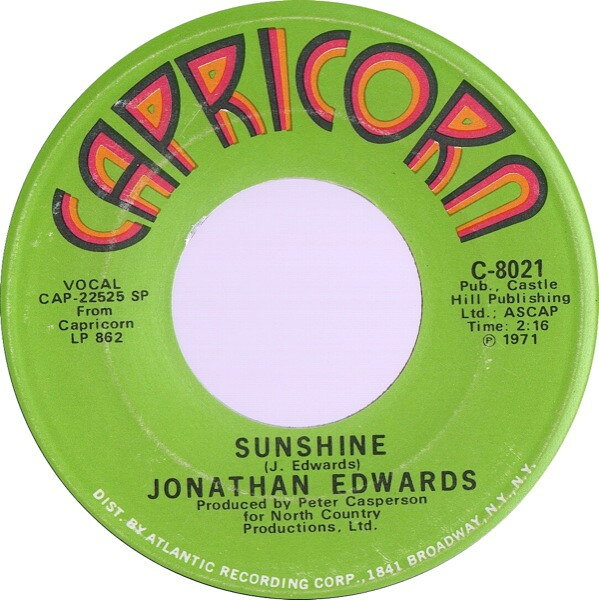 【中古】7” Jonathan Edwards Sunshine / Emma C8021 /00080