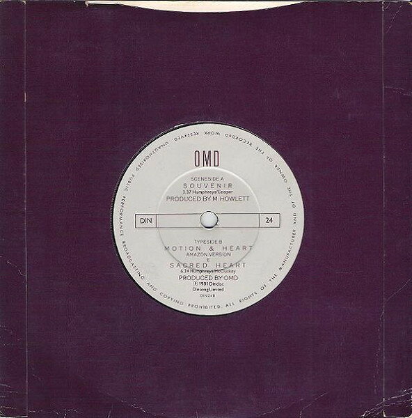 【中古】7” Orchestral Manoeuvres In The D Souvenir DIN24 Dindisc /00080