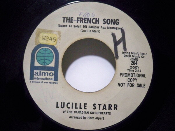 쥳ɥƥ ŷԾŹ㤨֡š7 Lucille Starr The French Song / Sit Down And Write A Letter To Me 204 Almo International /00080פβǤʤ493ߤˤʤޤ