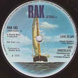 【中古】英7” Hot Chocolate Love Is Life RAK103 RAK /00080