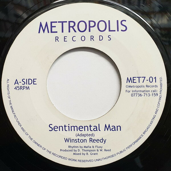 英7” Winston Reedy Sentimental Man / Maverick MET701 Metropolis Records /00080