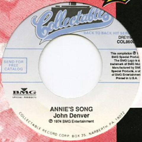 【新品】米7” John Denver Annies Song / Cool An Green An Shady COL860087 Collectables /00036