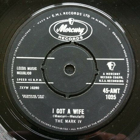 ・アーティスト Mark IV ・タイトル I Got A Wife ・レーベル・型番 Mercury 45AMT1025 ・フォーマット 7インチレコード ・コンディション(盤) 可 (VG) ・コンディション(ジャケット) プレインカバー（元ジャケット／カバー無し） ・コンディション(帯) オビなし ・特記事項 【盤に目立った跡】 サンプル画像です。実際の商品の画像ではありません 商品写真はバーコード/カタログ番号に対応したサンプル画像ですので、お送りする商品の画像ではありません。帯やライナーなどの付属品は、特記事項に記載されている場合のみ含まれます。プロモやカラーレコードなどの仕様についても、該当する場合のみ特記事項に記載しています。 【ご購入前に必ずご確認ください】 ・本店サイト(www.recordcity.jp)とは価格、送料が違います ・本店サイト、その他支店のオーダーとは同梱発送できません ・注文確定後に別の注文を頂いた場合、注文同士の同梱は致しかねます。 ・別倉庫から発送しているため、店頭受け渡しは対応しておりません ・一部商品は他の通販サイトでも販売しているため、ご注文のタイミングによっては商品のご用意ができない場合がございます。 ・土日祝日はお休みです 金曜・祝前日9時以降のご連絡またはご入金は、返答または発送が週明け・祝日明けに順次対応となります。 ・ご購入後のキャンセル不可 ご購入後のキャンセルはいかなる理由においてもお受けできません。ご了承の上、ご購入くださいませ。 ・日本郵便(ゆうパック/ゆうメール)によるお届けになります。 ・中古品であることをご理解ください 当ストアでは中古商品を主に販売しております。中古品であることをご理解の上ご購入ください。また、一部商品はRecordCityオンラインストアで試聴可能です。 ・返品について お客様のご都合による返品は一切承っておりません。 表記の内容と実際の商品に相違がある場合、また針飛び等で返品・返金をご希望される場合は、商品の到着後1週間以内にご連絡ください。商品の返送をこちらで確認後、キャンセル・返金を行います。 コンディションVG以下の商品は返品できません。プレイに影響のない表面のこすれ傷、プレス起因のノイズ盤は返品の対象外です。 【コンディション表記】 ・ほぼ新品(M-)(Like New) 完全な新品。未使用。当店ではほぼ使用しません ・非常に良い(EX)(Excellent) 中古盤として美品な状態。わずかな経年を感じるものの傷みを感じさせない、当店基準で最高の状態 ・良い(VG+)(Very Good Plus) 丁寧に扱われた中古品で、軽い使用感がみられる。 ・可(VG)(Acceptable) 使い込まれた中古品で、「良い」よりもさらに使用感がみられる。 ・悪い(VG-)(Bad) 状態が悪いアイテム。使用の保障はなく、再生不可、針飛び、目立つノイズがあるかもしれない。状態によるクレーム不可。返品不可。 ・非常に悪い(G)(Very Bad) 「悪い」よりさらに状態が悪いアイテム。使用の保障はなく、再生不可、針飛び、目立つノイズがあるかもしれない。状態によるクレーム不可。返品不可。 ・ジャンク(Fair)(Junk/Fair) 割れている、反っている、水ダメージがある、カビ、ジャケットが分離している、ひどい書き込み、ひどい擦れなど最低の状態。使用の保障はなく、再生不可、針飛び、目立つノイズがあるかもしれない。状態によるクレーム不可。返品不可。 ・ジャンク(Poor)(Junk/Poor) 割れている、反っている、水ダメージがある、カビ、ジャケットが分離している、ひどい書き込み、ひどい擦れなど最低の状態。使用の保障はなく、再生不可、針飛び、目立つノイズがあるかもしれない。状態によるクレーム不可。返品不可。