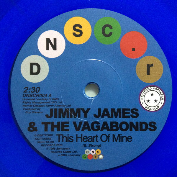 【新品】独7” Jimmy James &amp; The Vagabonds / This Heart Of Mine / Let Love Flow On (Blue Vinyl) DNSCR004BLUE Deptford Northern So /00080