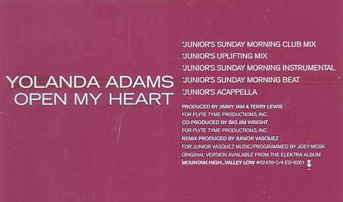 ・アーティスト Yolanda Adams ・タイトル Open My Heart ・レーベル・型番 Elektra ED6261 ・フォーマット 12インチレコード ・コンディション(盤) 良い (VG+) ・コンディション(ジャケット) プレインカバー（元ジャケット／カバー無し） ・コンディション(帯) オビなし ・特記事項 サンプル画像です。実際の商品の画像ではありません 商品写真はバーコード/カタログ番号に対応したサンプル画像ですので、お送りする商品の画像ではありません。帯やライナーなどの付属品は、特記事項に記載されている場合のみ含まれます。プロモやカラーレコードなどの仕様についても、該当する場合のみ特記事項に記載しています。 【ご購入前に必ずご確認ください】 ・本店サイト(www.recordcity.jp)とは価格、送料が違います ・本店サイト、その他支店のオーダーとは同梱発送できません ・注文確定後に別の注文を頂いた場合、注文同士の同梱は致しかねます。 ・別倉庫から発送しているため、店頭受け渡しは対応しておりません ・一部商品は他の通販サイトでも販売しているため、ご注文のタイミングによっては商品のご用意ができない場合がございます。 ・土日祝日はお休みです 金曜・祝前日9時以降のご連絡またはご入金は、返答または発送が週明け・祝日明けに順次対応となります。 ・ご購入後のキャンセル不可 ご購入後のキャンセルはいかなる理由においてもお受けできません。ご了承の上、ご購入くださいませ。 ・日本郵便(ゆうパック/ゆうメール)によるお届けになります。 ・中古品であることをご理解ください 当ストアでは中古商品を主に販売しております。中古品であることをご理解の上ご購入ください。また、一部商品はRecordCityオンラインストアで試聴可能です。 ・返品について お客様のご都合による返品は一切承っておりません。 表記の内容と実際の商品に相違がある場合、また針飛び等で返品・返金をご希望される場合は、商品の到着後1週間以内にご連絡ください。商品の返送をこちらで確認後、キャンセル・返金を行います。 コンディションVG以下の商品は返品できません。プレイに影響のない表面のこすれ傷、プレス起因のノイズ盤は返品の対象外です。 【コンディション表記】 ・ほぼ新品(M-)(Like New) 完全な新品。未使用。当店ではほぼ使用しません ・非常に良い(EX)(Excellent) 中古盤として美品な状態。わずかな経年を感じるものの傷みを感じさせない、当店基準で最高の状態 ・良い(VG+)(Very Good Plus) 丁寧に扱われた中古品で、軽い使用感がみられる。 ・可(VG)(Acceptable) 使い込まれた中古品で、「良い」よりもさらに使用感がみられる。 ・悪い(VG-)(Bad) 状態が悪いアイテム。使用の保障はなく、再生不可、針飛び、目立つノイズがあるかもしれない。状態によるクレーム不可。返品不可。 ・非常に悪い(G)(Very Bad) 「悪い」よりさらに状態が悪いアイテム。使用の保障はなく、再生不可、針飛び、目立つノイズがあるかもしれない。状態によるクレーム不可。返品不可。 ・ジャンク(Fair)(Junk/Fair) 割れている、反っている、水ダメージがある、カビ、ジャケットが分離している、ひどい書き込み、ひどい擦れなど最低の状態。使用の保障はなく、再生不可、針飛び、目立つノイズがあるかもしれない。状態によるクレーム不可。返品不可。 ・ジャンク(Poor)(Junk/Poor) 割れている、反っている、水ダメージがある、カビ、ジャケットが分離している、ひどい書き込み、ひどい擦れなど最低の状態。使用の保障はなく、再生不可、針飛び、目立つノイズがあるかもしれない。状態によるクレーム不可。返品不可。