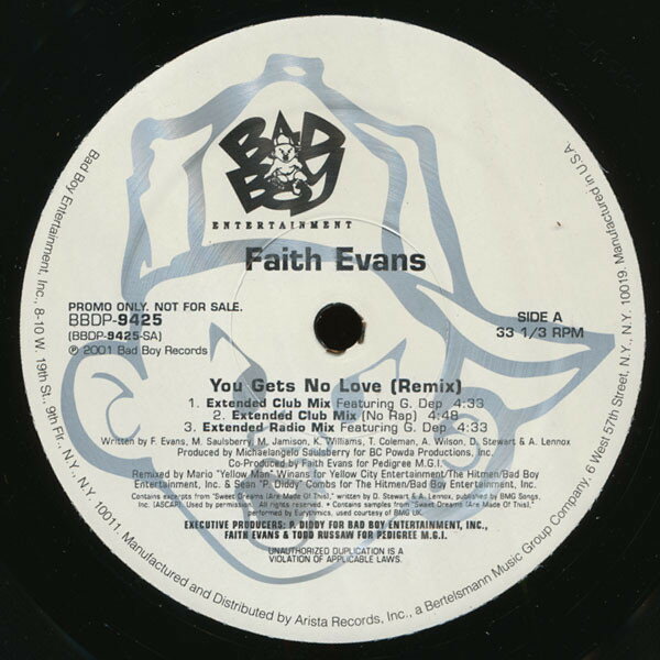 【中古】米12” Faith Evans You Gets No Love (Remix) / I Love You BBDP9425 Bad Boy Entertainmen /00250