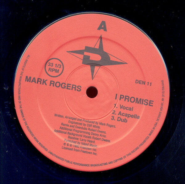 ・アーティスト Mark Rogers ・タイトル I Promise ・レーベル・型番 Detente DEN11 ・フォーマット 12インチレコード ・コンディション(盤) 良い (VG+) ・コンディション(ジャケット) プレインカバー（元ジャケット／カバー無し） ・コンディション(帯) オビなし ・特記事項 【ハイプステッカー】【シュリンク残し】【盤に薄い跡】 サンプル画像です。実際の商品の画像ではありません 商品写真はバーコード/カタログ番号に対応したサンプル画像ですので、お送りする商品の画像ではありません。帯やライナーなどの付属品は、特記事項に記載されている場合のみ含まれます。プロモやカラーレコードなどの仕様についても、該当する場合のみ特記事項に記載しています。 【ご購入前に必ずご確認ください】 ・本店サイト(www.recordcity.jp)とは価格、送料が違います ・本店サイト、その他支店のオーダーとは同梱発送できません ・注文確定後に別の注文を頂いた場合、注文同士の同梱は致しかねます。 ・別倉庫から発送しているため、店頭受け渡しは対応しておりません ・一部商品は他の通販サイトでも販売しているため、ご注文のタイミングによっては商品のご用意ができない場合がございます。 ・土日祝日はお休みです 金曜・祝前日9時以降のご連絡またはご入金は、返答または発送が週明け・祝日明けに順次対応となります。 ・ご購入後のキャンセル不可 ご購入後のキャンセルはいかなる理由においてもお受けできません。ご了承の上、ご購入くださいませ。 ・日本郵便(ゆうパック/ゆうメール)によるお届けになります。 ・中古品であることをご理解ください 当ストアでは中古商品を主に販売しております。中古品であることをご理解の上ご購入ください。また、一部商品はRecordCityオンラインストアで試聴可能です。 ・返品について お客様のご都合による返品は一切承っておりません。 表記の内容と実際の商品に相違がある場合、また針飛び等で返品・返金をご希望される場合は、商品の到着後1週間以内にご連絡ください。商品の返送をこちらで確認後、キャンセル・返金を行います。 コンディションVG以下の商品は返品できません。プレイに影響のない表面のこすれ傷、プレス起因のノイズ盤は返品の対象外です。 【コンディション表記】 ・ほぼ新品(M-)(Like New) 完全な新品。未使用。当店ではほぼ使用しません ・非常に良い(EX)(Excellent) 中古盤として美品な状態。わずかな経年を感じるものの傷みを感じさせない、当店基準で最高の状態 ・良い(VG+)(Very Good Plus) 丁寧に扱われた中古品で、軽い使用感がみられる。 ・可(VG)(Acceptable) 使い込まれた中古品で、「良い」よりもさらに使用感がみられる。 ・悪い(VG-)(Bad) 状態が悪いアイテム。使用の保障はなく、再生不可、針飛び、目立つノイズがあるかもしれない。状態によるクレーム不可。返品不可。 ・非常に悪い(G)(Very Bad) 「悪い」よりさらに状態が悪いアイテム。使用の保障はなく、再生不可、針飛び、目立つノイズがあるかもしれない。状態によるクレーム不可。返品不可。 ・ジャンク(Fair)(Junk/Fair) 割れている、反っている、水ダメージがある、カビ、ジャケットが分離している、ひどい書き込み、ひどい擦れなど最低の状態。使用の保障はなく、再生不可、針飛び、目立つノイズがあるかもしれない。状態によるクレーム不可。返品不可。 ・ジャンク(Poor)(Junk/Poor) 割れている、反っている、水ダメージがある、カビ、ジャケットが分離している、ひどい書き込み、ひどい擦れなど最低の状態。使用の保障はなく、再生不可、針飛び、目立つノイズがあるかもしれない。状態によるクレーム不可。返品不可。