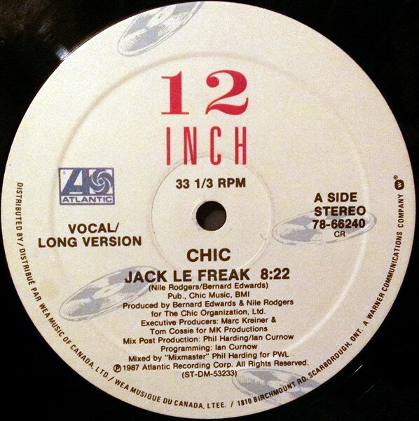 12” Chic Jack Le Freak 7866240 Atlantic /00250