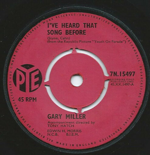 【中古】英7” Gary Miller Ive Heard That Song Before / You Are Beautiful 7N15497 PYE /00080 【中古】英7” Gary Miller Ive Heard That Song Before / You Are Beautiful 7N15497 PYE /00080