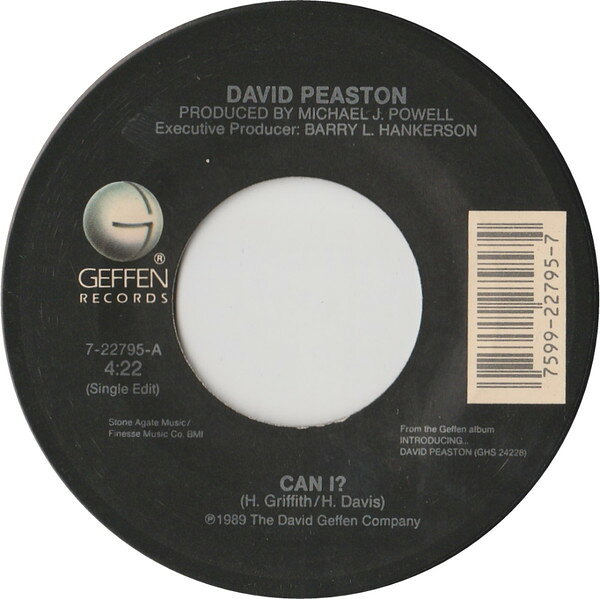 米7” David Peaston Can I? 722795 Geffen Records /00080