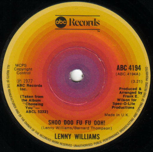 【中古】英7” Lenny Williams Shoo Doo Fu Fu Ooh! ABC4194 ABC Records /00080 【中古】英7” Lenny Williams Shoo Doo Fu Fu Ooh! ABC4194 ABC Records /00080